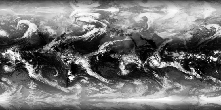 A cloud map, created 21 Jan 2016, 01:00 GMT. Source: XplanetClouds